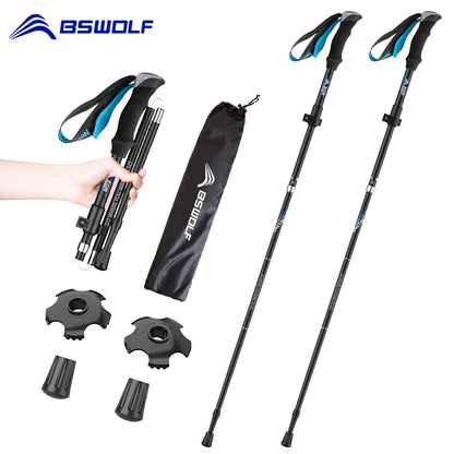 2Pcs Ultralight Trekking Poles | Folding Nordic Walking Sticks