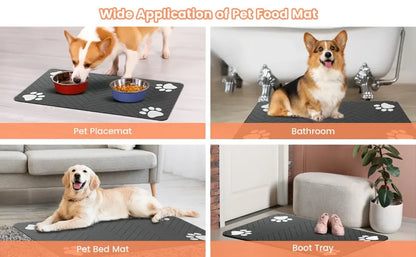 Absorbent Pet Feeding Mat – Waterproof & Quick Dry for Dogs & Cats