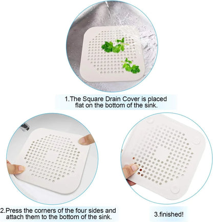 Anti-Clogging Drain Mat – Suction Cup Hair Filter for Kitchen & Bath