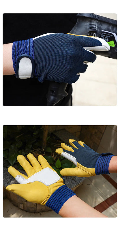 Men's Tough Grip Leather Work Gloves | Utility & Gardening