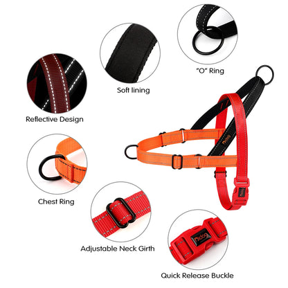 Reflective Nylon Dog Harness – No Pull Adjustable Walking Vest