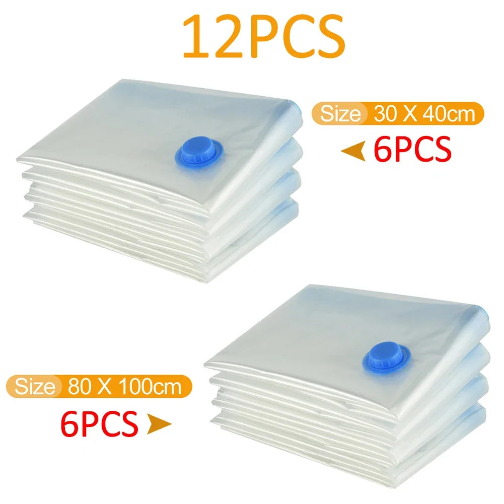 Reusable Vacuum Bags – 7 Sizes, Space-Saving Clothes Storage