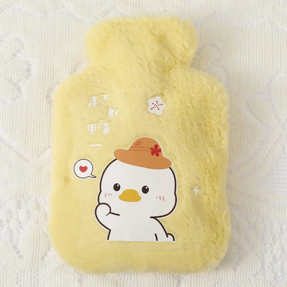 Cartoon Plush Rabbit Bear Hot Water Bottle Water Filling Velvet Small Portable Student Hand Warmer Cute Warm Water Bag