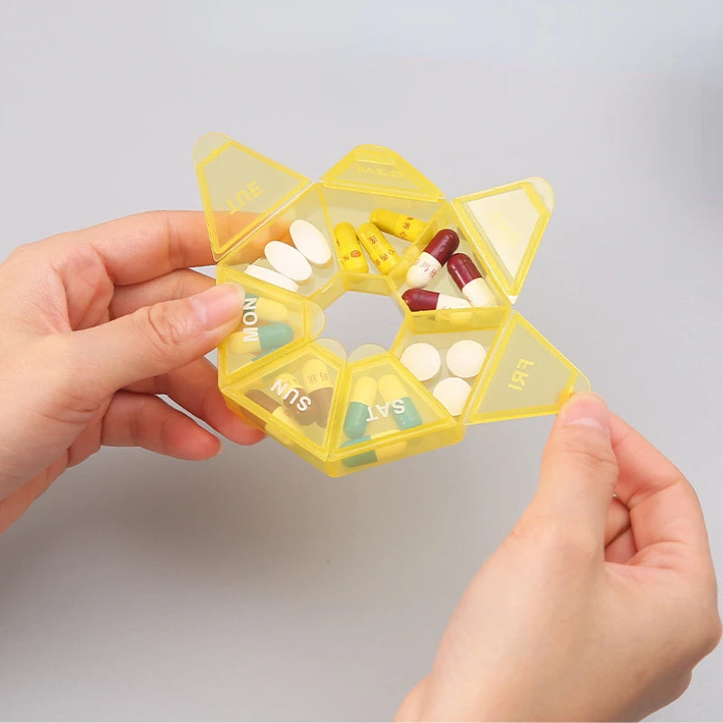 Mini Small Portable Travel Vitamin Pill Box Pills Cases Container Organizer Storage Tablets 7 Days 7 Grids Medicine Fish Oils