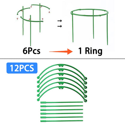 Plant Stakes Plant Stanch Flower Support Bonsai Vine Plants Trellis Pot Semicircle Fixed Rod Gardening Tools 6/12/18/24Pcs