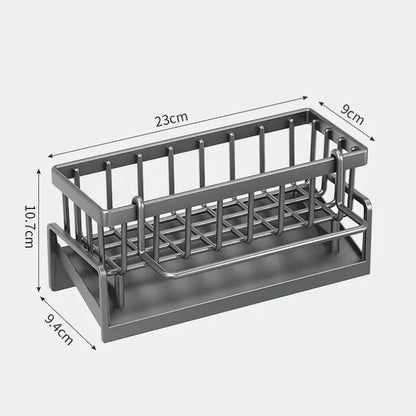 No-Punch Kitchen Shelf Rack – Sink Storage for Rags & Spices