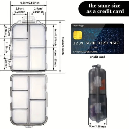 Tcare Travel Pill Organizer Moisture Proof Pills Box for Pocket Purse Daily Pill Case Portable Medicine Vitamin Holder Container