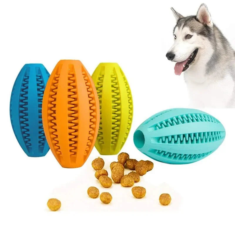 Natural Rubber Dog Chew Toy Ball – Teeth Cleaning & Interactive Snack Ball