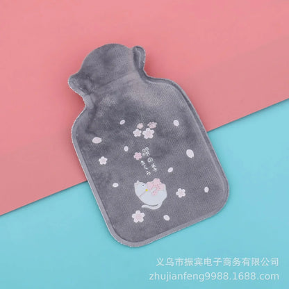 Tummy Warmers Hot Water Bottle Rubber Bag Cute Cartoon Warm Relaxing Safe Heat Cold Large Plush Cloth Hot Water Bag