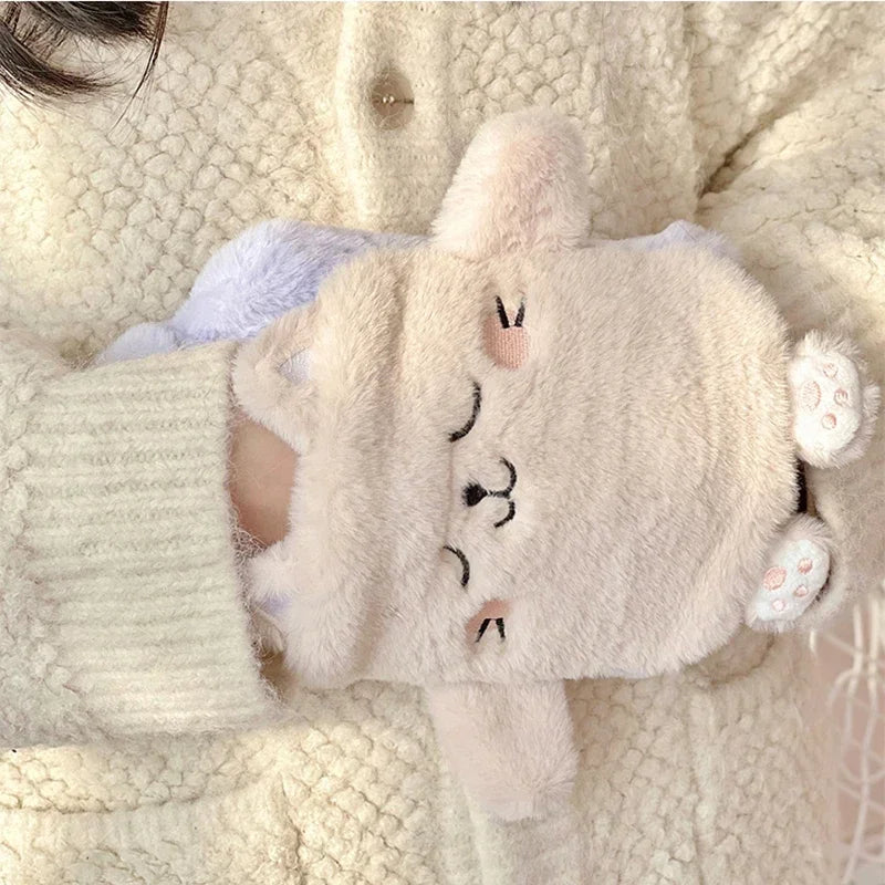 Kawaii Insulation Hot Water Bottle Plush Rubber Hand and Foot Belly Warmer Explosion-proof Hot Water Bag for Women Period Cute