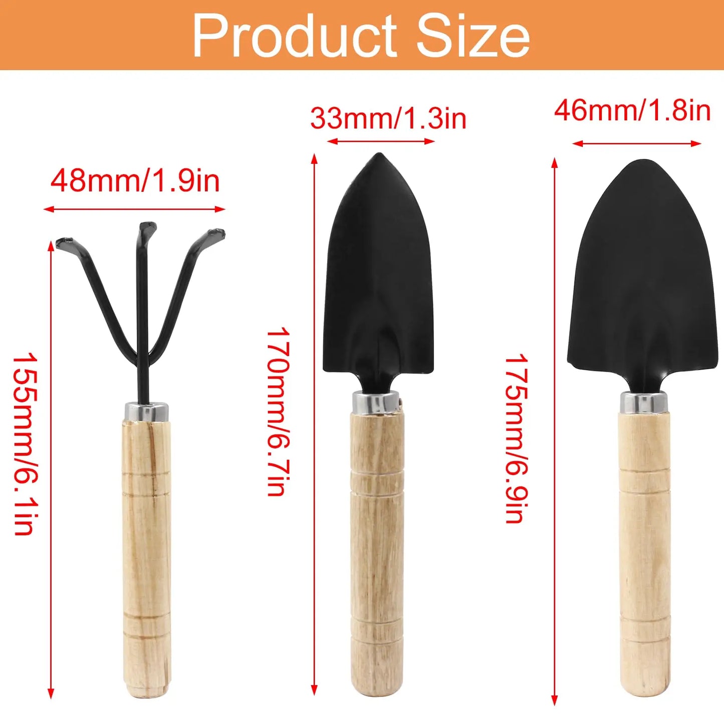 Mini Garden Tools for Plants, Cactus & Vegetables Digging