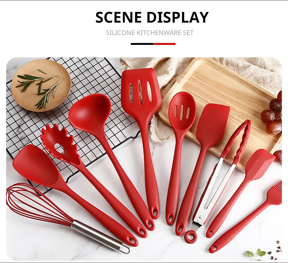 Silicone Cookware Set – Shovel, Spoon, Scraper for Kitchen & Baking