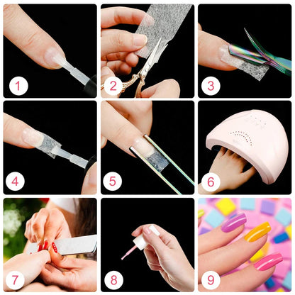 Nail Extension Silk Fiberglass Nail Wrapping Non-Woven Fiber Gel Nail Care Tool Women's DIY Nail Art Extension Accessories