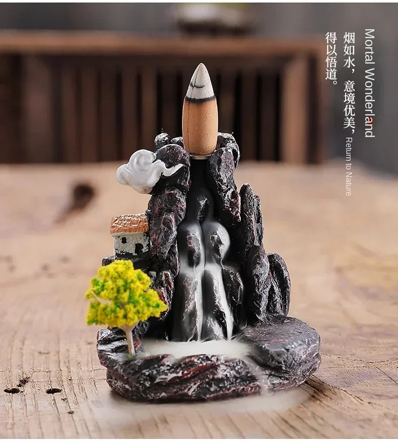 Mountain River Incense Burner | Backflow Aroma Zen Decor