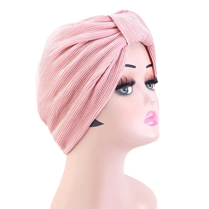 Women Stretchy Knot Turban Muslim Hat islamic inner Hijab Caps Head Scarf Bonnet Hair Loss Chemo Caps Elastic Headband Turban