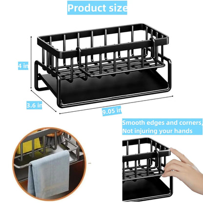 Stainless Steel Sink Organizer – Self-Draining Soap & Sponge Holder