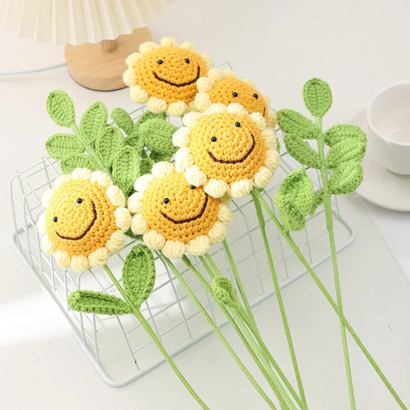 Handmade Crochet Artificial Sunflowers for Home & Party Decor