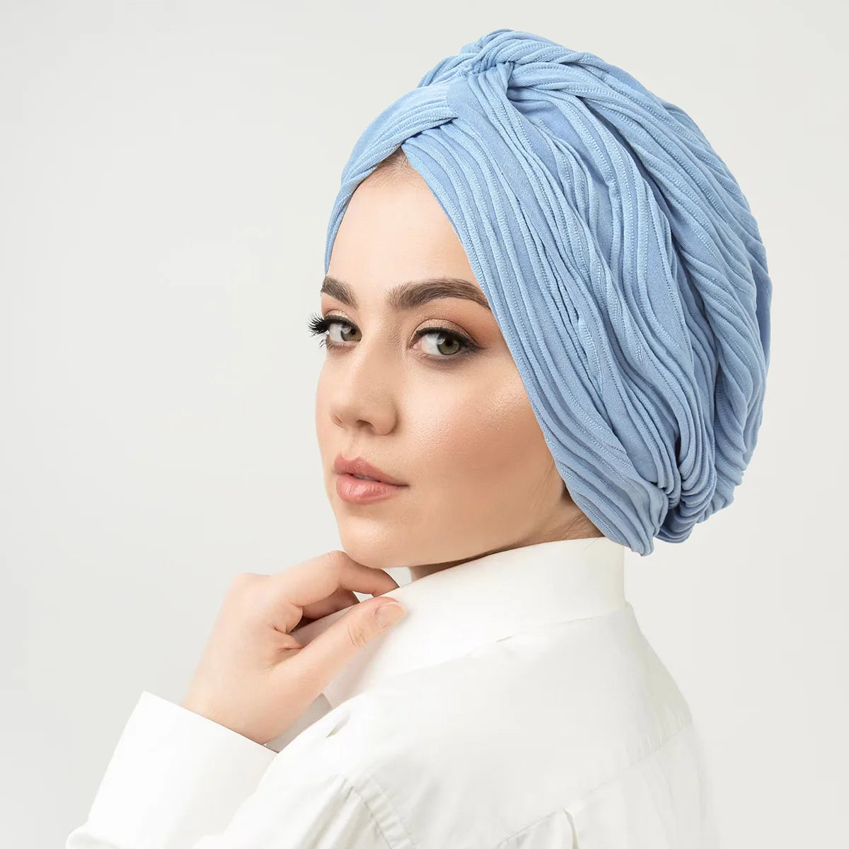 Women Stretchy Knot Turban Muslim Hat islamic inner Hijab Caps Head Scarf Bonnet Hair Loss Chemo Caps Elastic Headband Turban