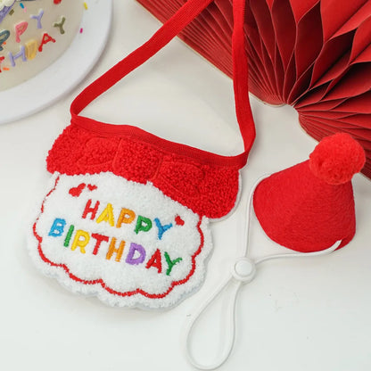 Cute Puppy Birthday Scarf & Hat Set – Perfect for Small Medium Pets