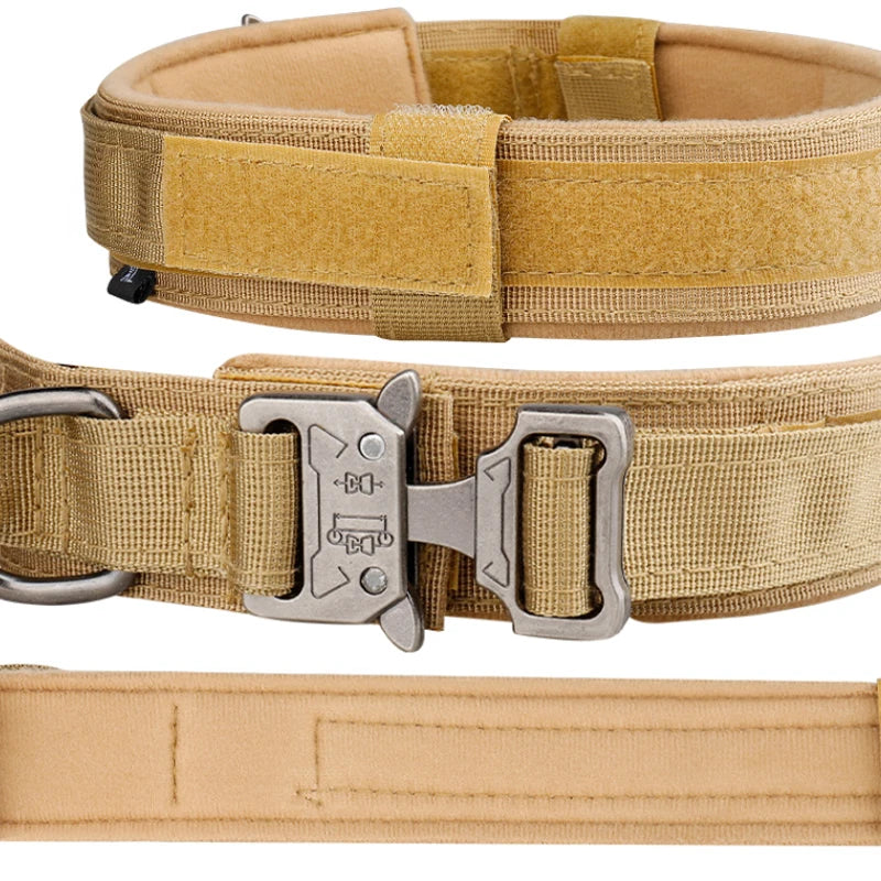 Tactical Dog Collar with Metal Buckle – Breathable Nylon for Medium & Large Dogs