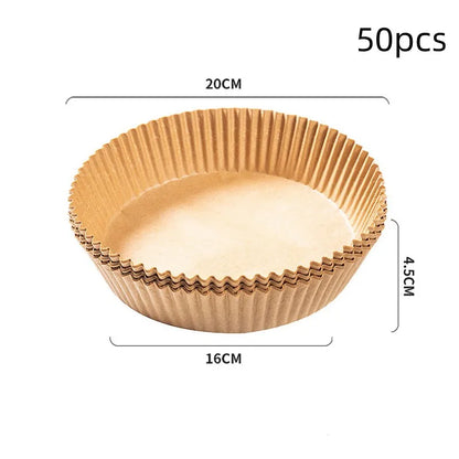 50/100PCS Air Fryer Disposable Paper Square Round Baking Paper Barbecue Plate NonStick Mat Kitchen Oven Oil Absorbing Paper Tool