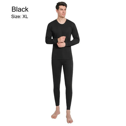 Winter Men’s Thermal Underwear Set - Cotton Fleece-lined Long Johns