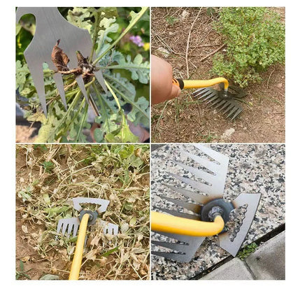 4/11 Tooth Manual Excavator Refurbished Garden Land Easily Pulled Grass Pot Soil Weeding Tool Manganese Steel Weeding Rake