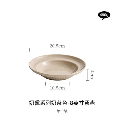 Cream Style Ceramic Bowl Set | High-End Japanese & Chinese Tableware, Kitchen Accessories