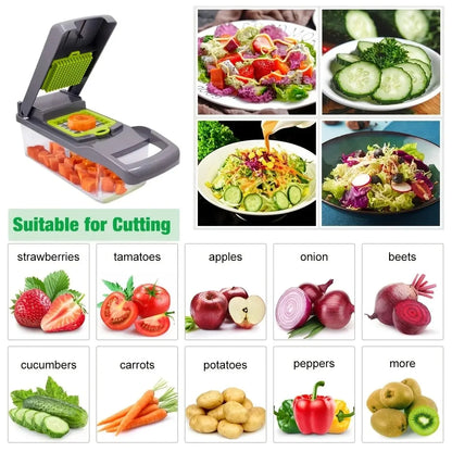 16-Piece Vegetable Chopper Set | Multi-Functional food and vegetable cutter