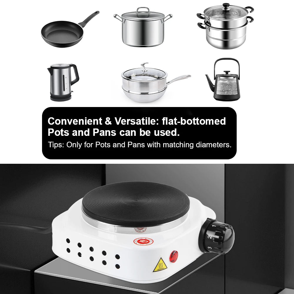 Mini Electric Heater Stove | 500W Multi-Functional Kitchen Appliance