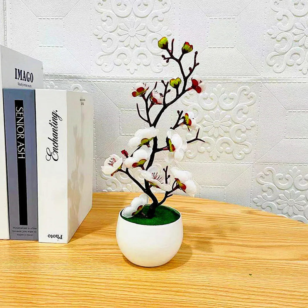 Artificial Bonsai Silk Plum Blossom Flowers for Home Decor