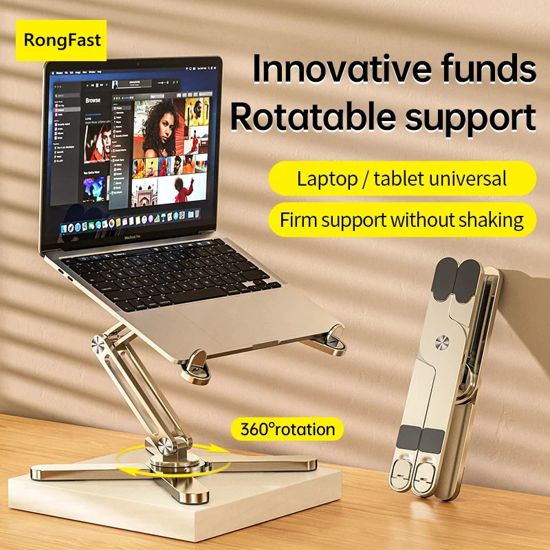 MC N86 Laptop Stand 360°Rotating Portable Notebook Bracket Heat Dissipation Folding Aluminum Holder Suitable for Macbook Air Pr