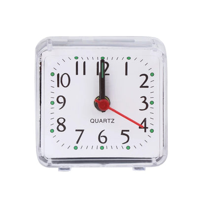 Mini Square Analog Alarm Clock | Silent Non-Ticking Design