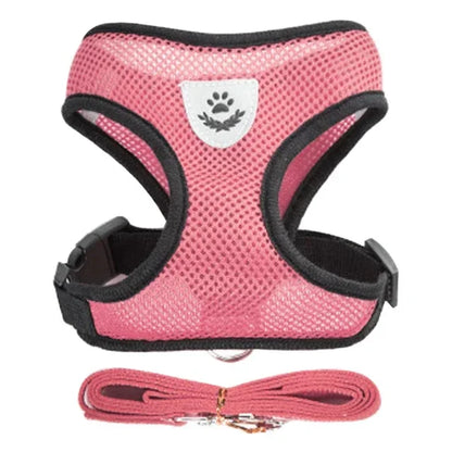 Adjustable Mesh Cat Harness with Lead Leash – Small Medium Dogs & Kittens