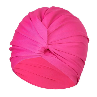 Female Girl High Elastic Swimming Hat Free Size Stretchy Swimming Caps Multi Colors Turban Women Swimm Hat Long Hair