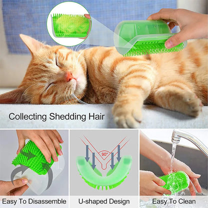 PP Material Cat Massager Brush – Hair Removal Grooming Tool