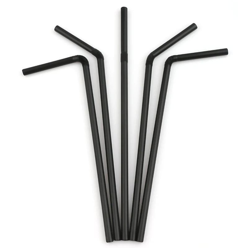 Colorful & Black Drinking Straws – Flexible Party Supplies