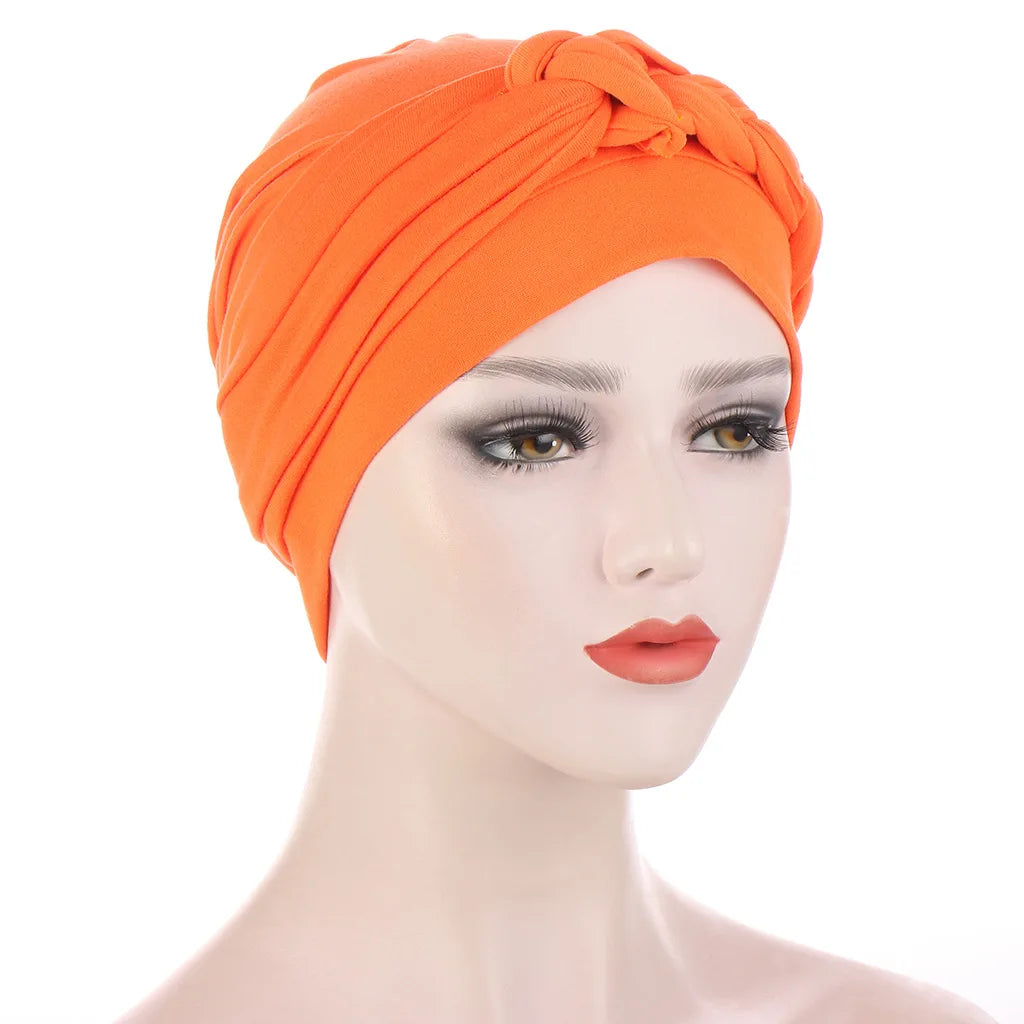 ALTOBEFUN Lady Rural Caps Girl Dots Women Bandanas  Stretchy Turban Cap Female Chemotherapy Headwear Braid Hat Polyester HT193