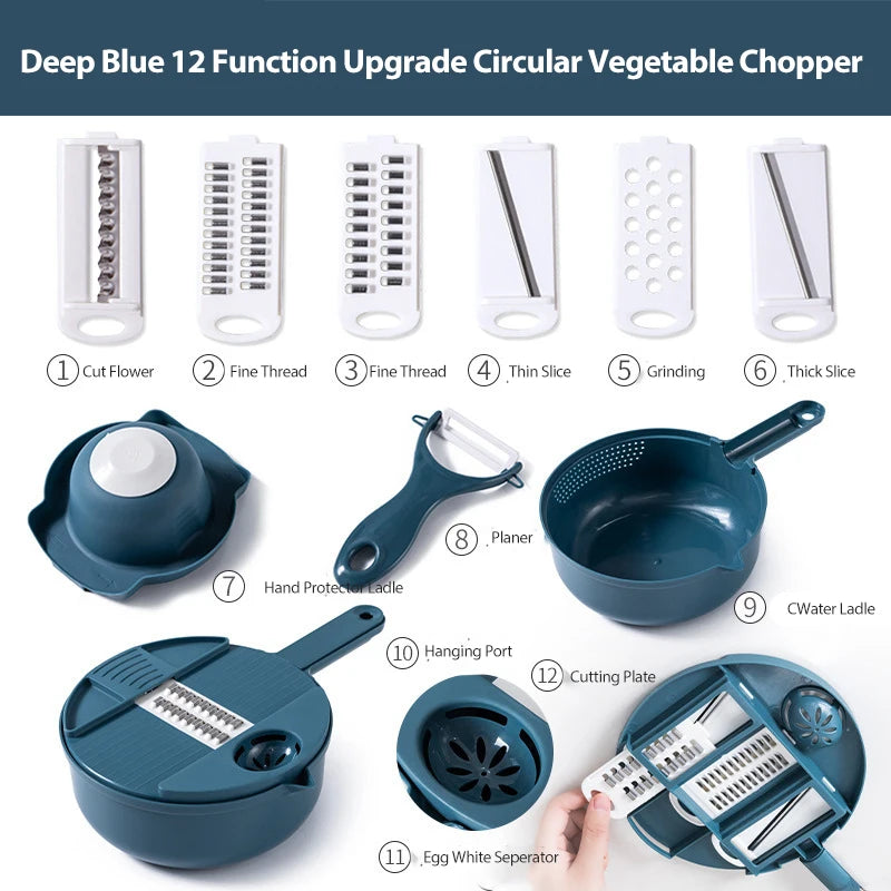 9-in-1 Vegetable Cutter | Multi-functional Grater & Shredder